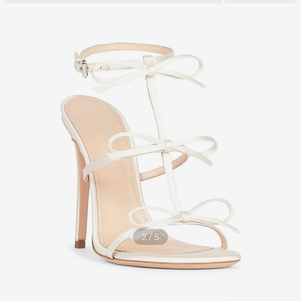 GIAMBATTISTA VALLI 
90mm Bow-Detailing Leather Sandals size 41